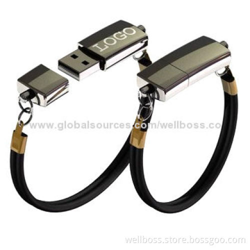 Custom Bracelet USB Flash Drives with Aluminum Housing, Free Logo